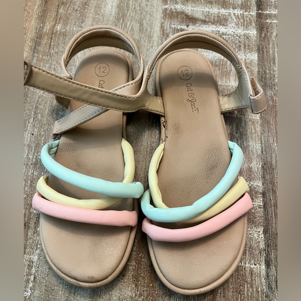 Girls Cat and Jack Sandals Size 12